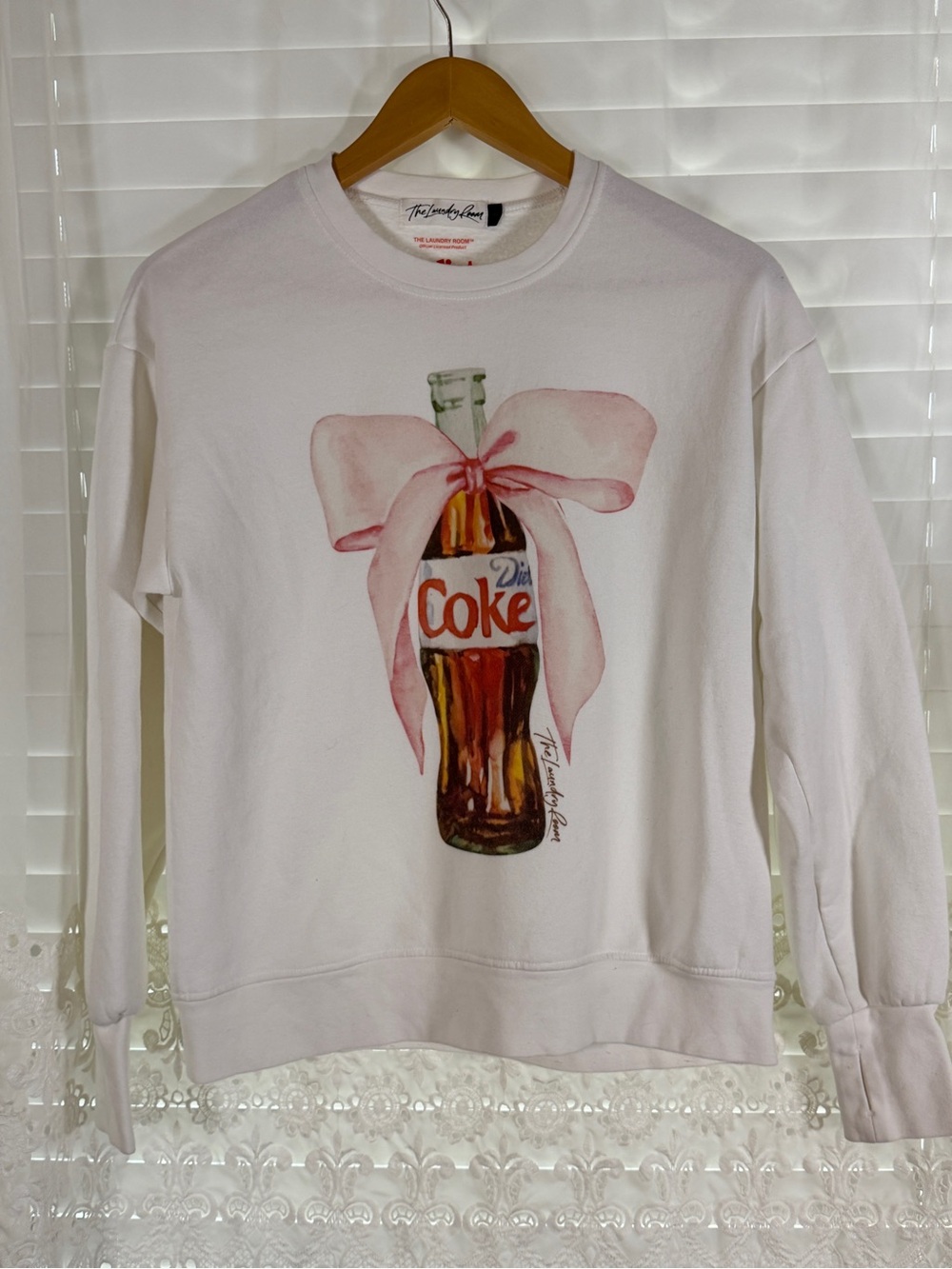 The laundry room x diet coke bow bottle crew neck sweatshirt